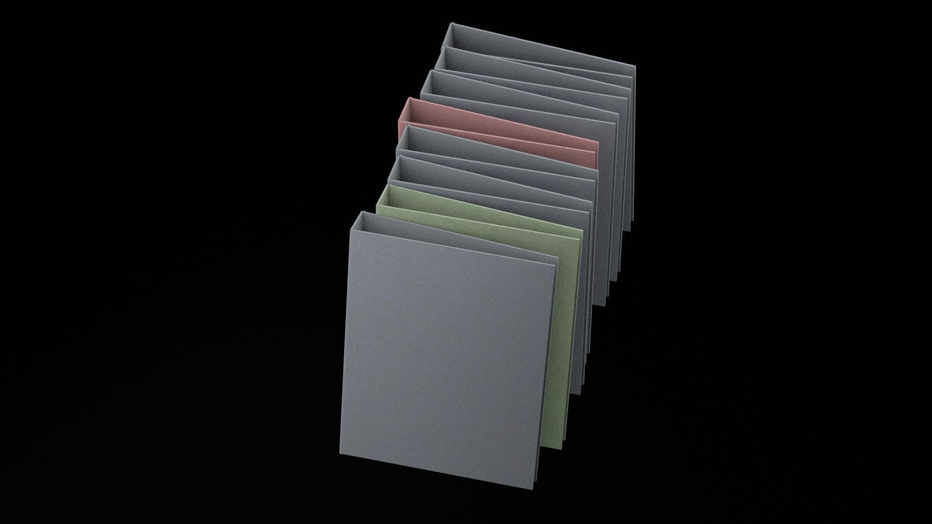 Colored A4 Folder Low-poly 3D model_1