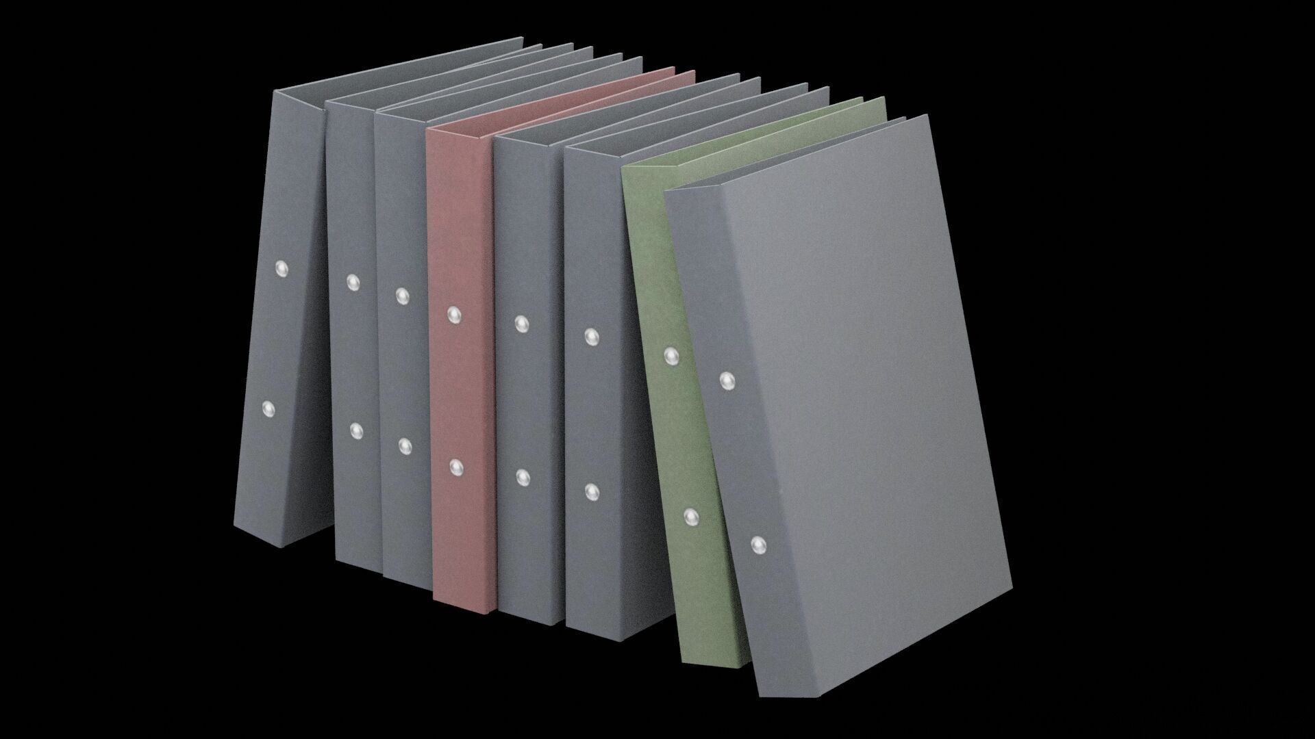 Colored A4 Folder Low-poly 3D model_3