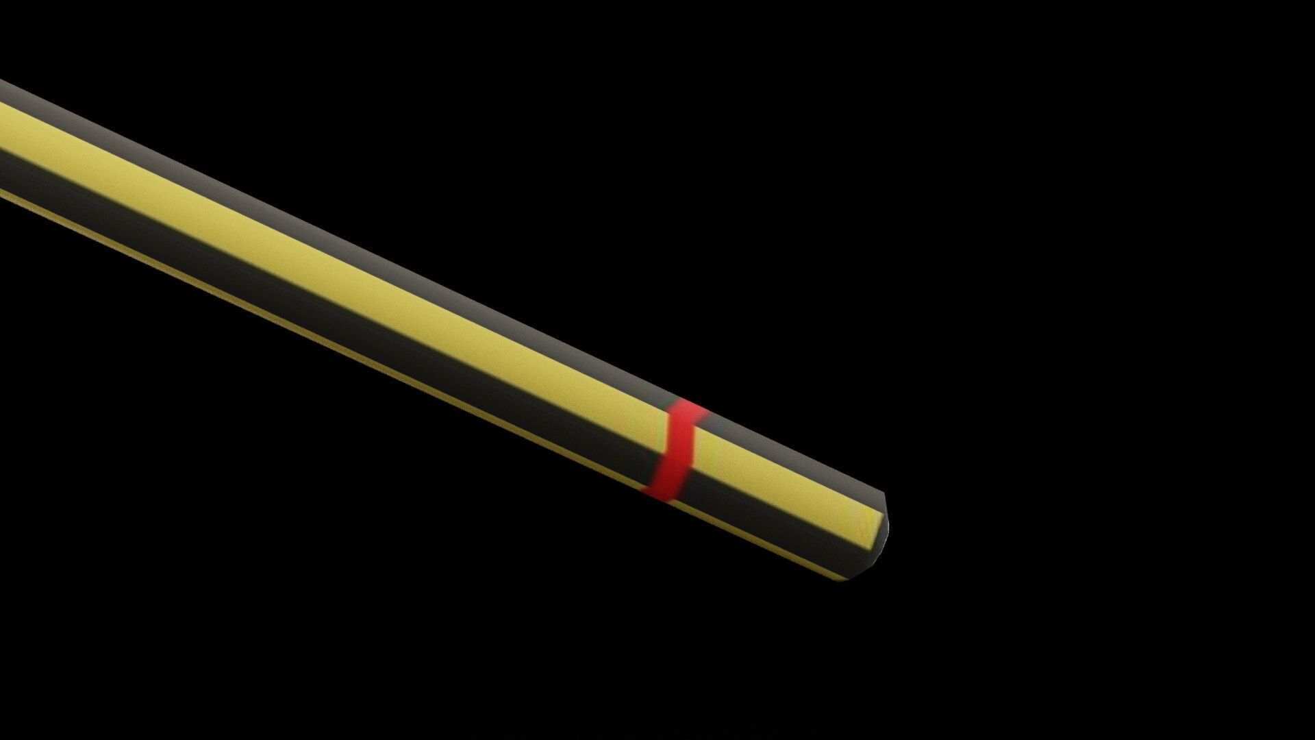 Black Yellow Pencil Low-poly 3D model_5