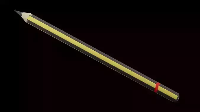 Black Yellow Pencil Low-poly 3D model