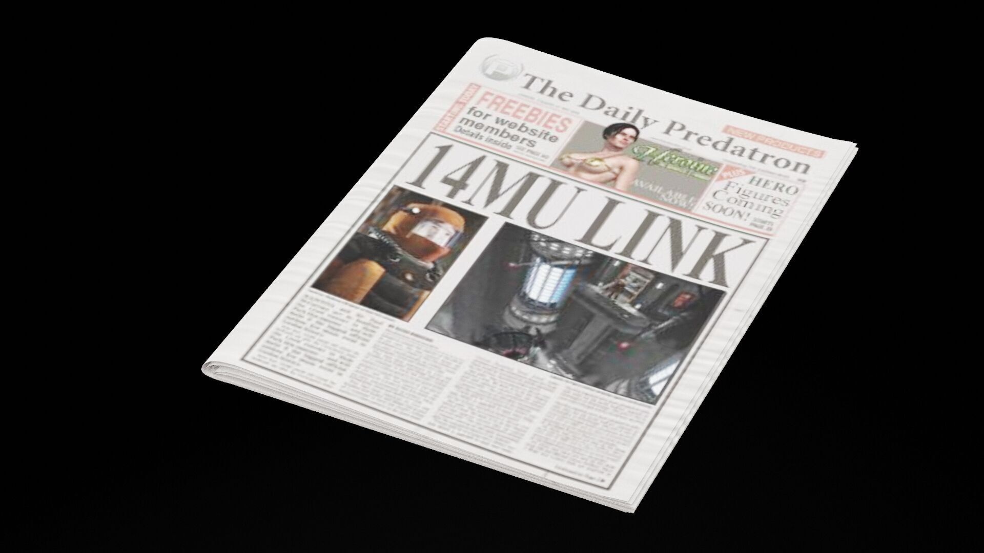 Old Newspapers Low-poly 3D model_1