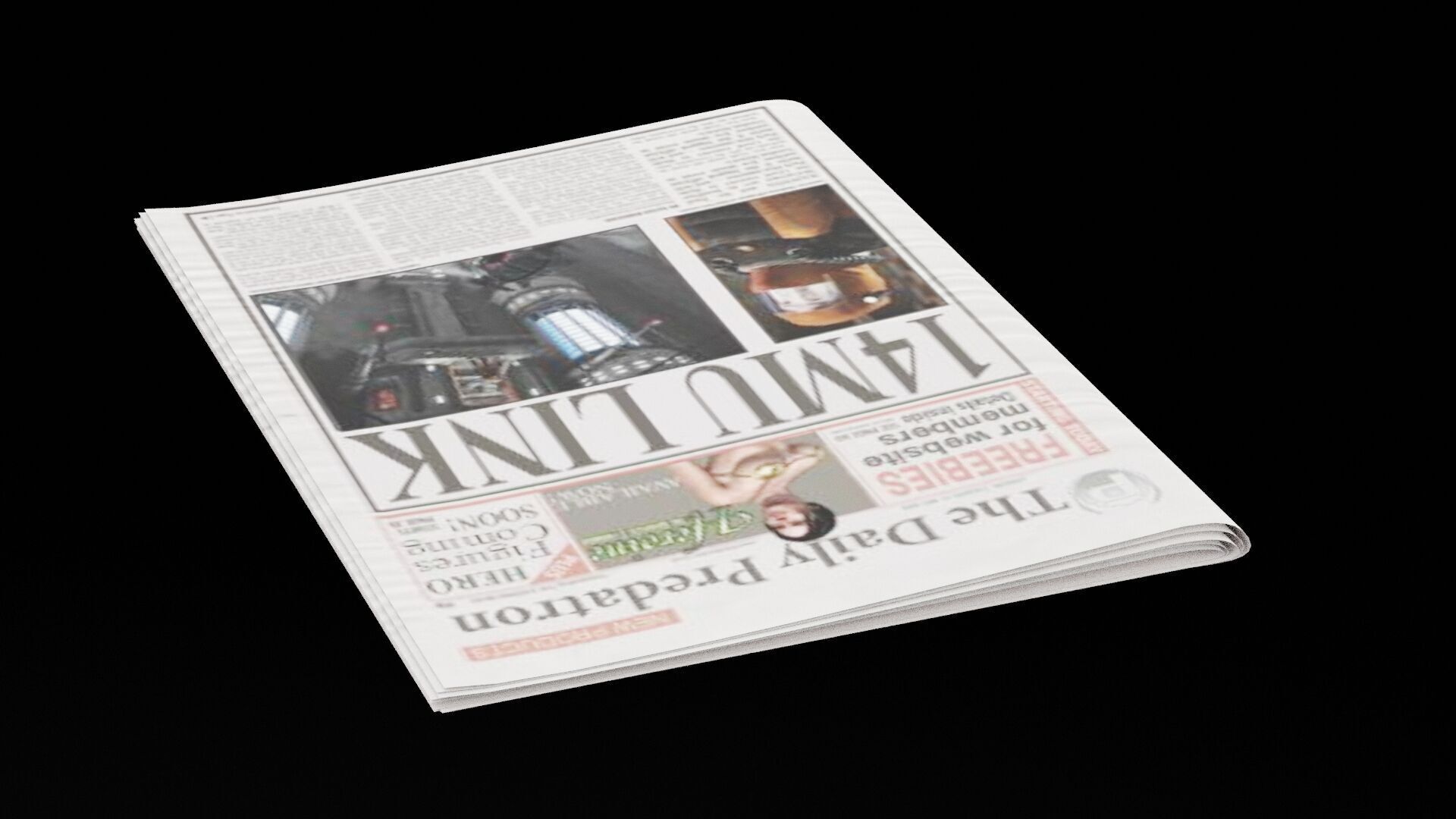 Old Newspapers Low-poly 3D model_2