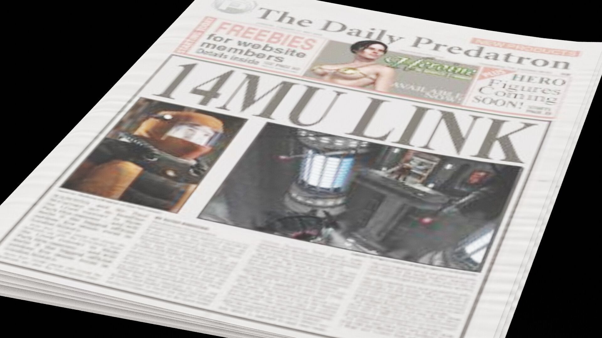 Old Newspapers Low-poly 3D model_3