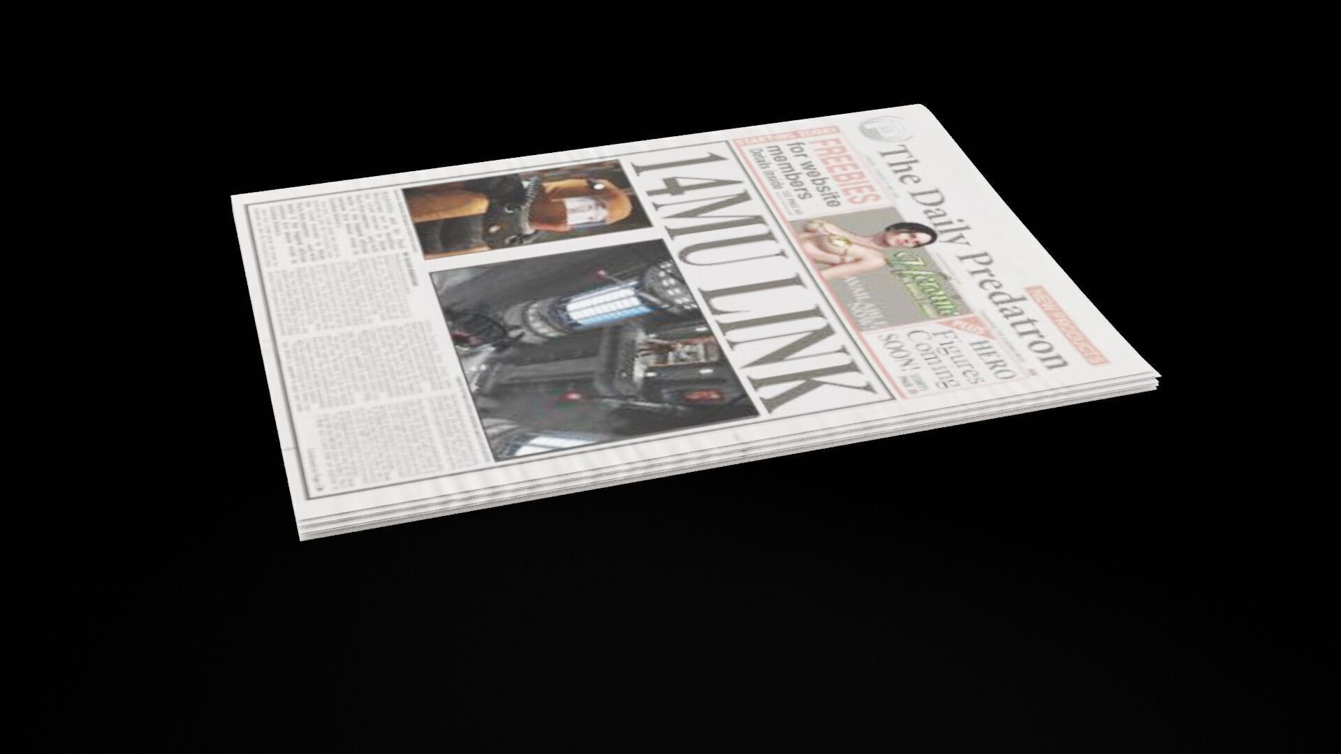 Old Newspapers Low-poly 3D model_7