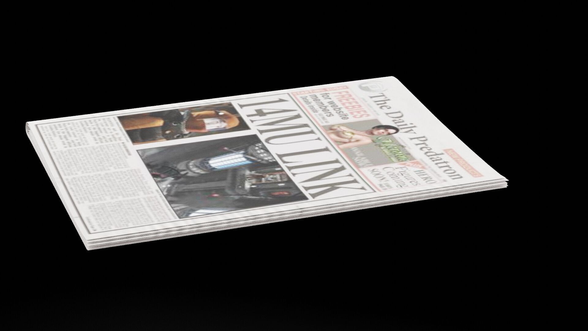 Old Newspapers Low-poly 3D model_4