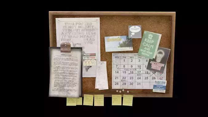 Notice Board Low-poly 3D model
