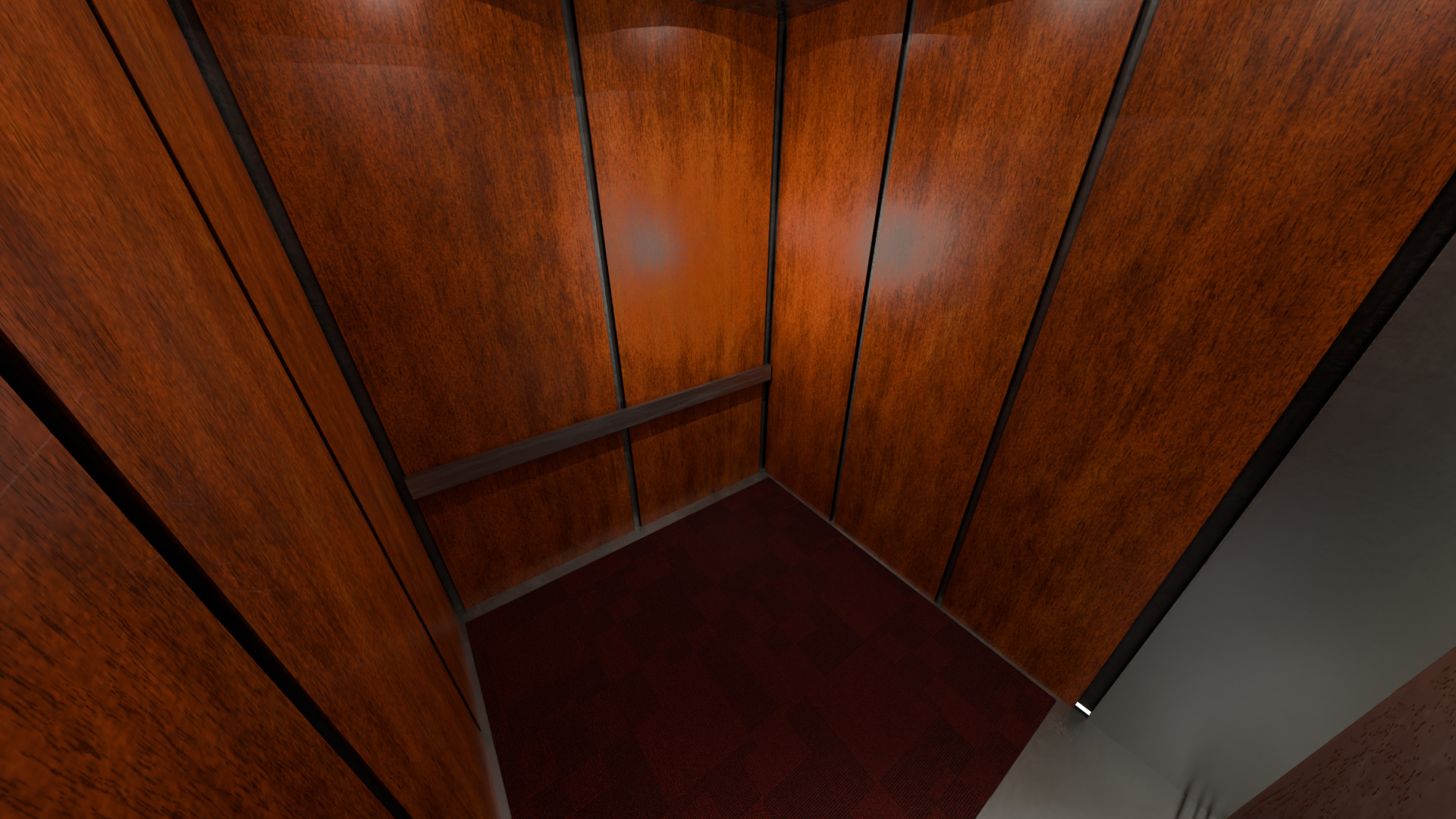 Modular Game Ready Elevator Low-poly 3D model_6
