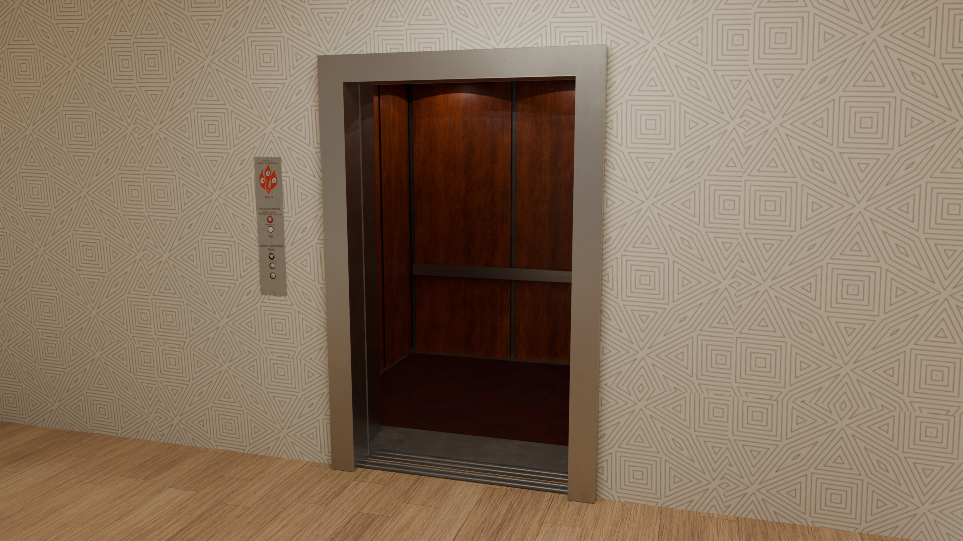 Modular Game Ready Elevator Low-poly 3D model_3