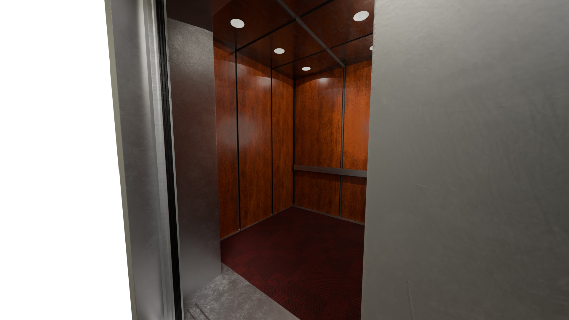 Modular Game Ready Elevator Low-poly 3D model_5