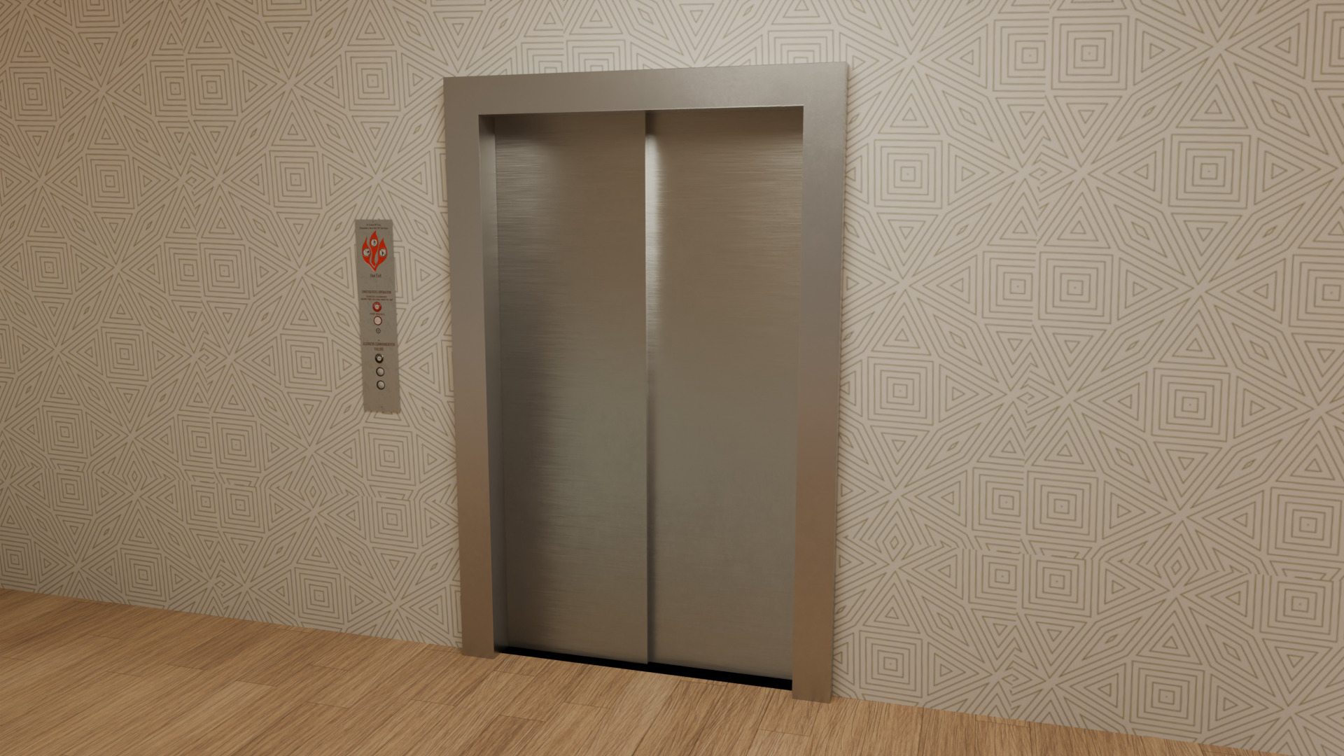 Modular Game Ready Elevator Low-poly 3D model_4