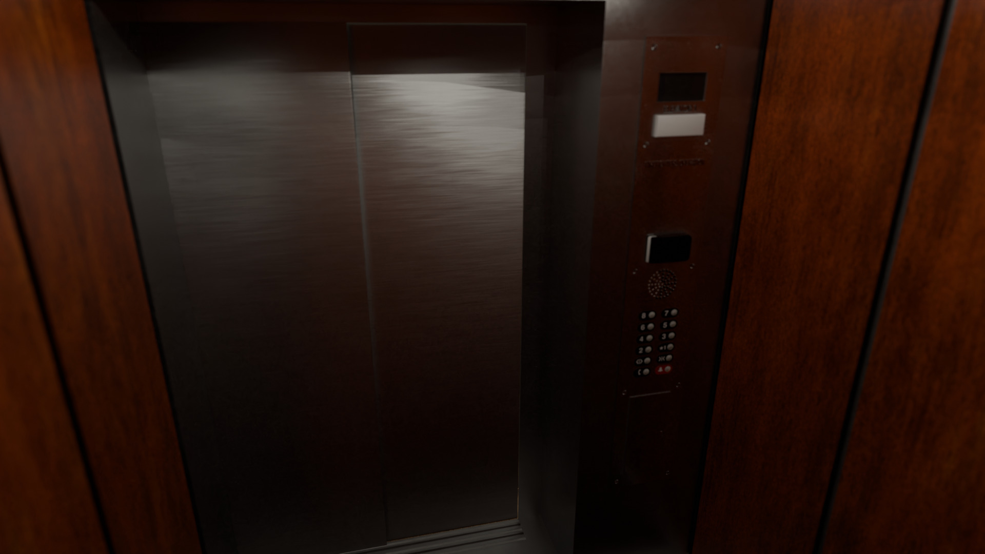 Modular Game Ready Elevator Low-poly 3D model_7