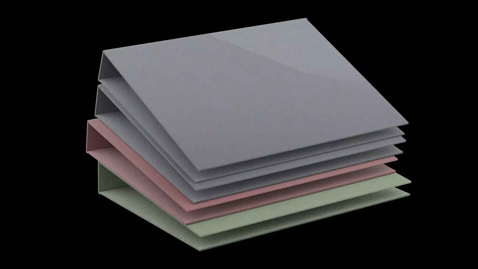 Colored Folders Low-poly 3D model_0