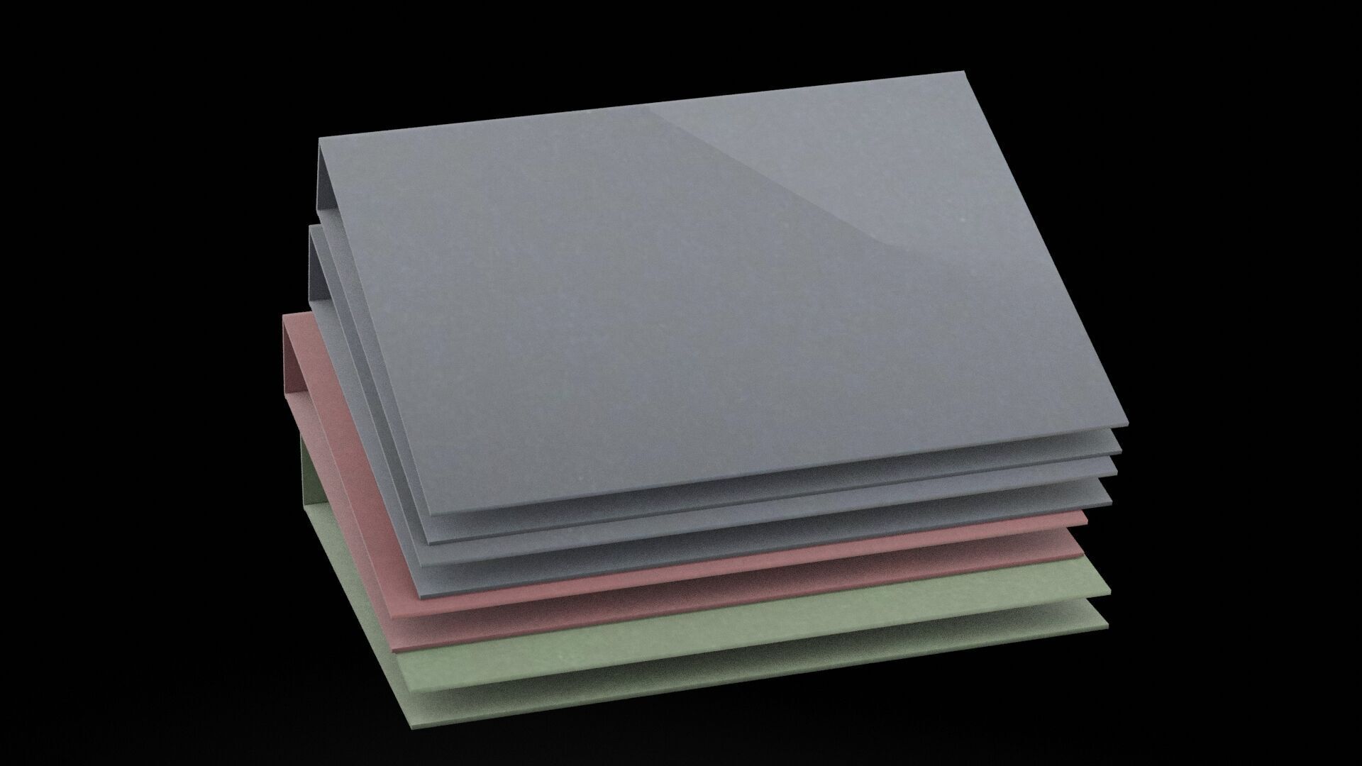 Colored Folders Low-poly 3D model_4