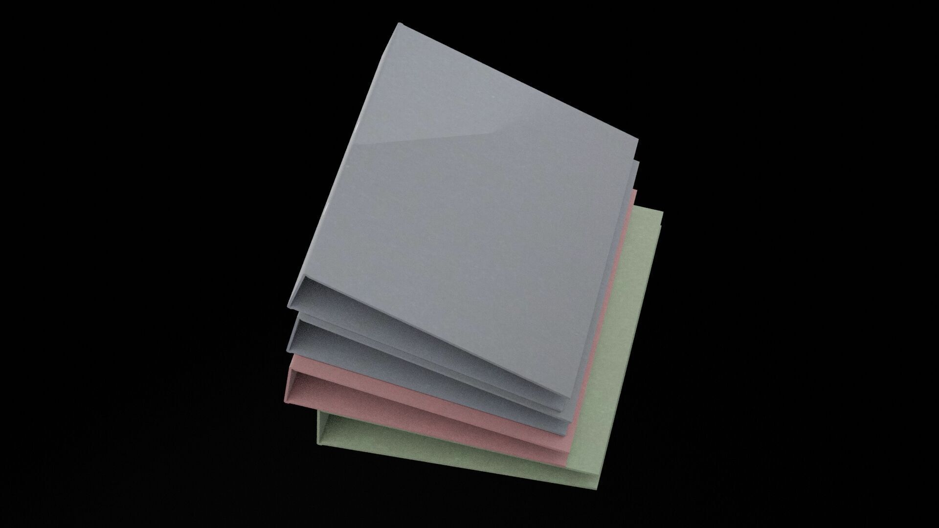 Colored Folders Low-poly 3D model_1