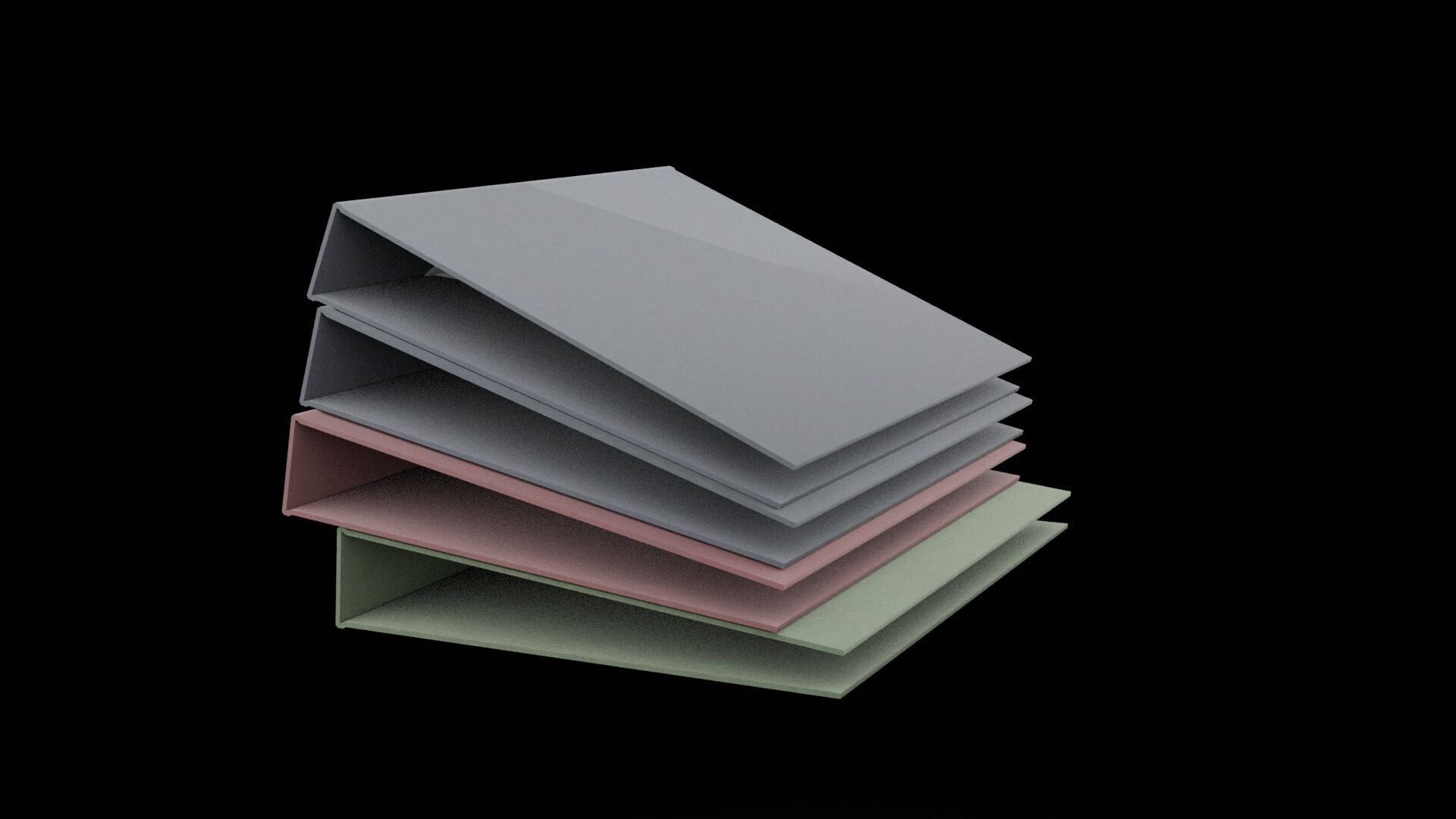 Colored Folders Low-poly 3D model_5
