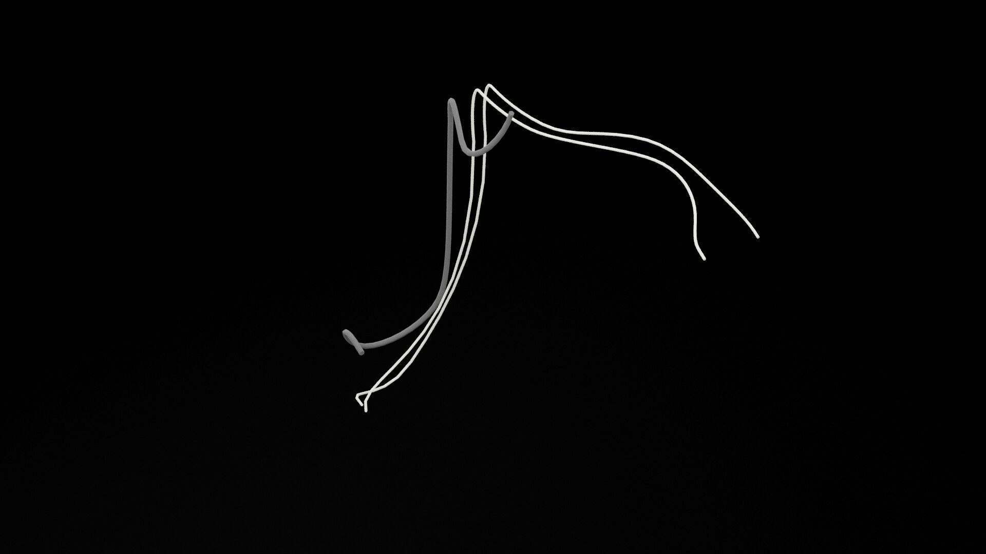 Computer Wires Low-poly 3D model_1