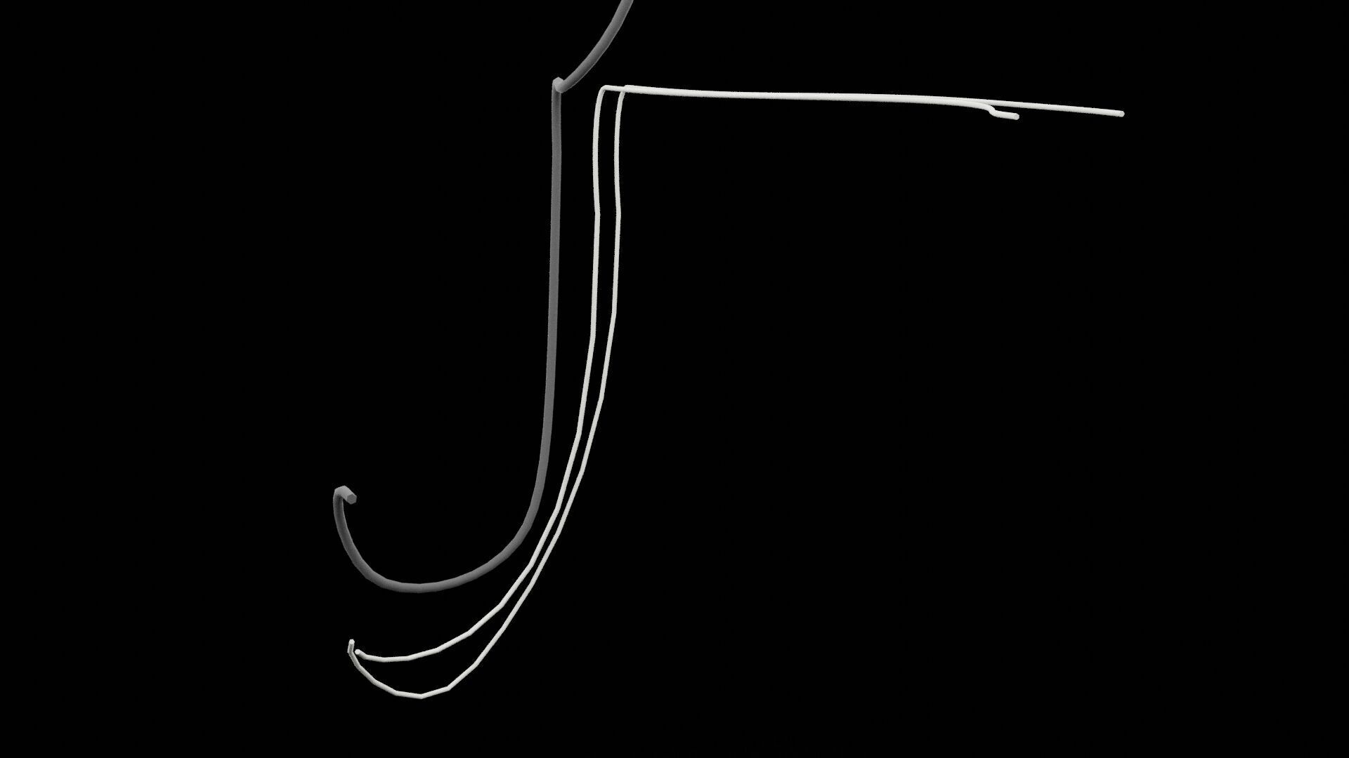 Computer Wires Low-poly 3D model_5