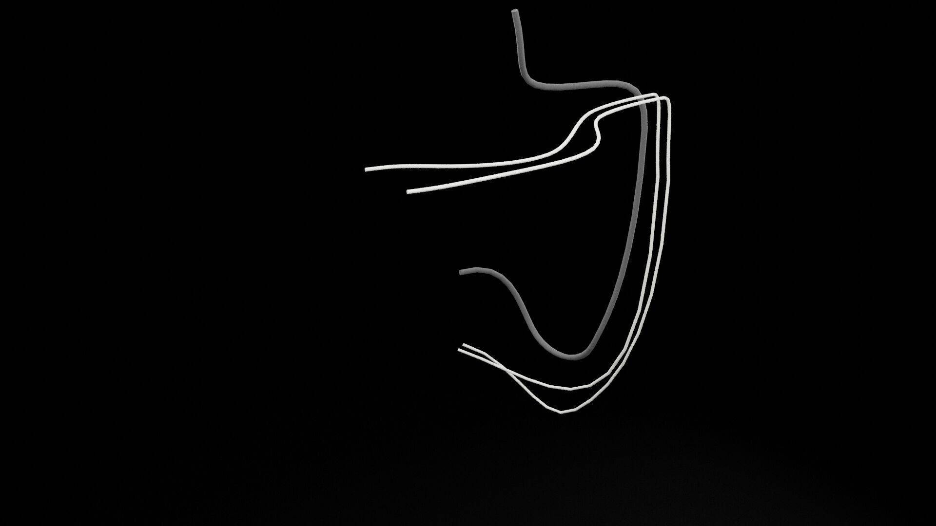 Computer Wires Low-poly 3D model_7