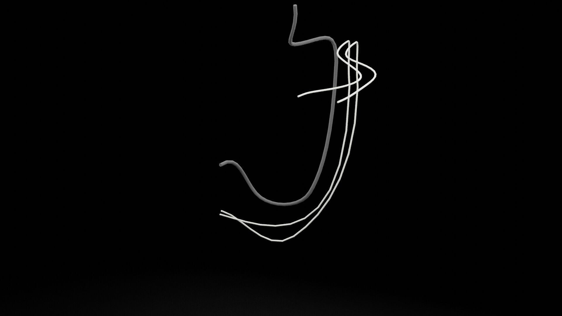 Computer Wires Low-poly 3D model_2