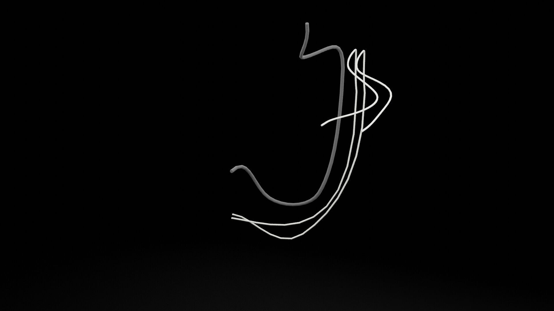 Computer Wires Low-poly 3D model_4