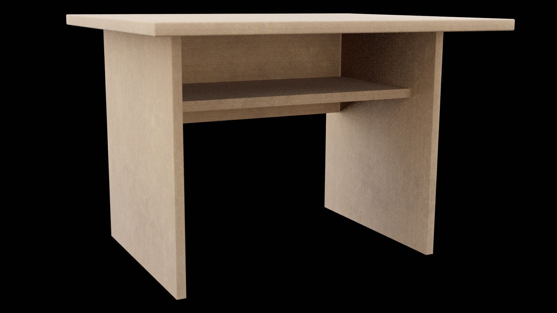 Base Computer Table Low-poly 3D model_5
