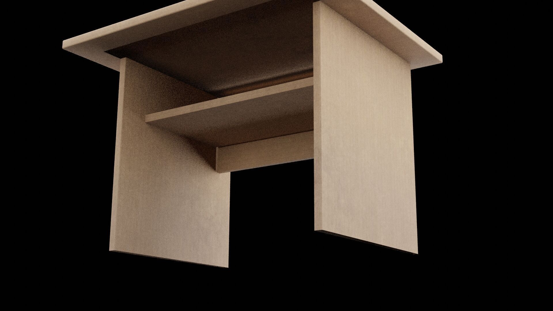 Base Computer Table Low-poly 3D model_6