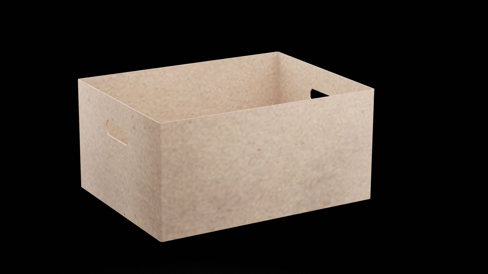 Box Without Lid Low-poly 3D model_2