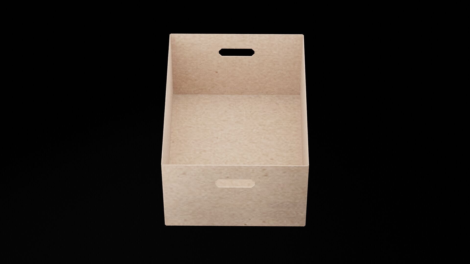 Box Without Lid Low-poly 3D model_1