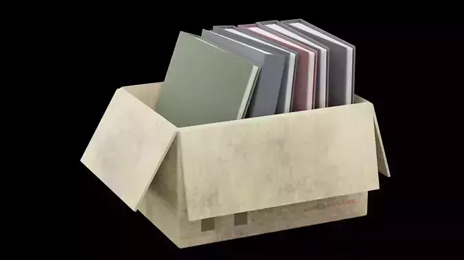 Box of Folders Low-poly 3D model