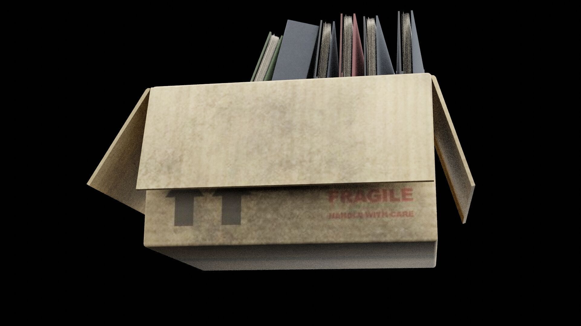 Box of Folders Low-poly 3D model_6