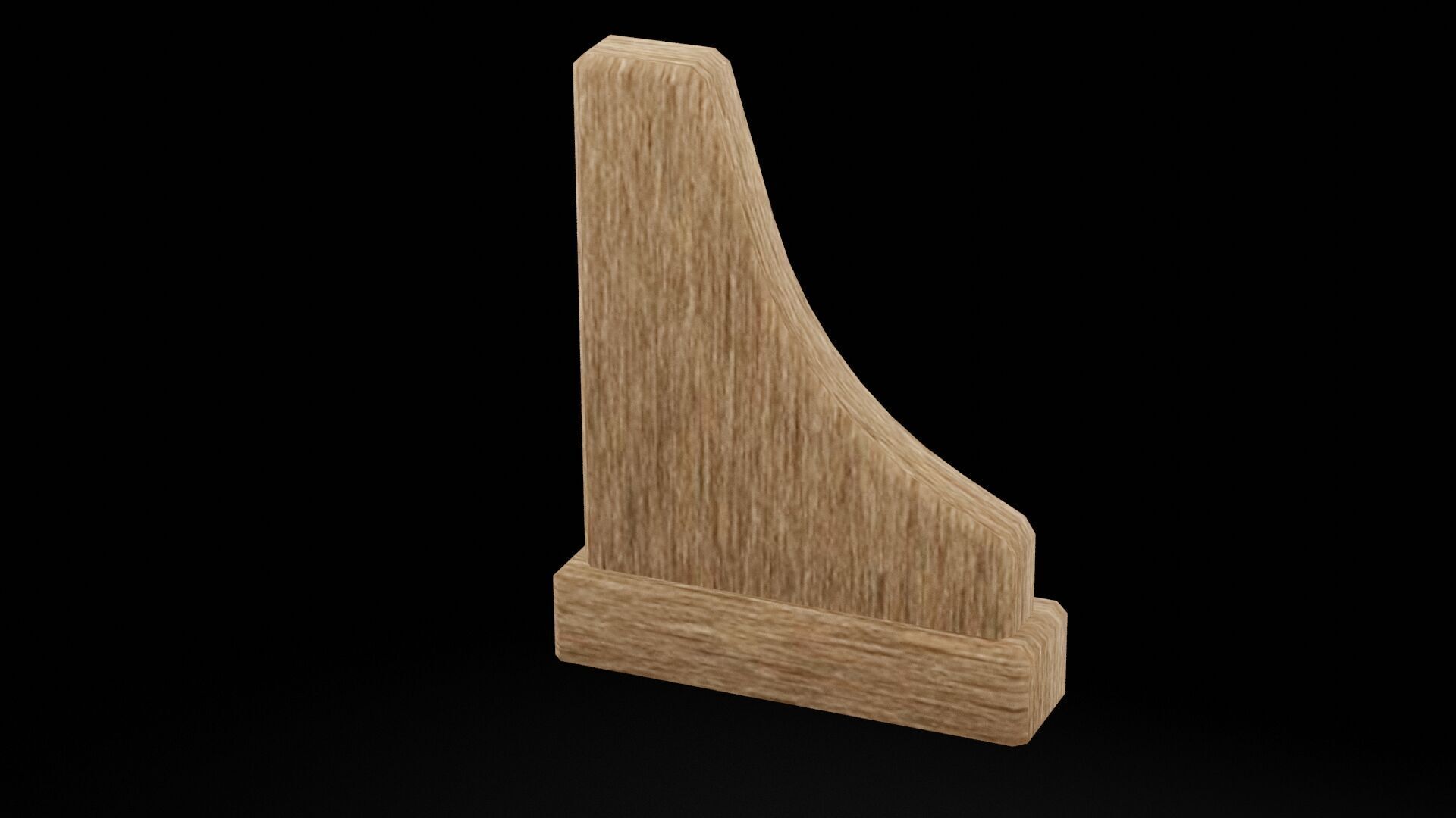 Wooden Bookend Low-poly 3D model_4