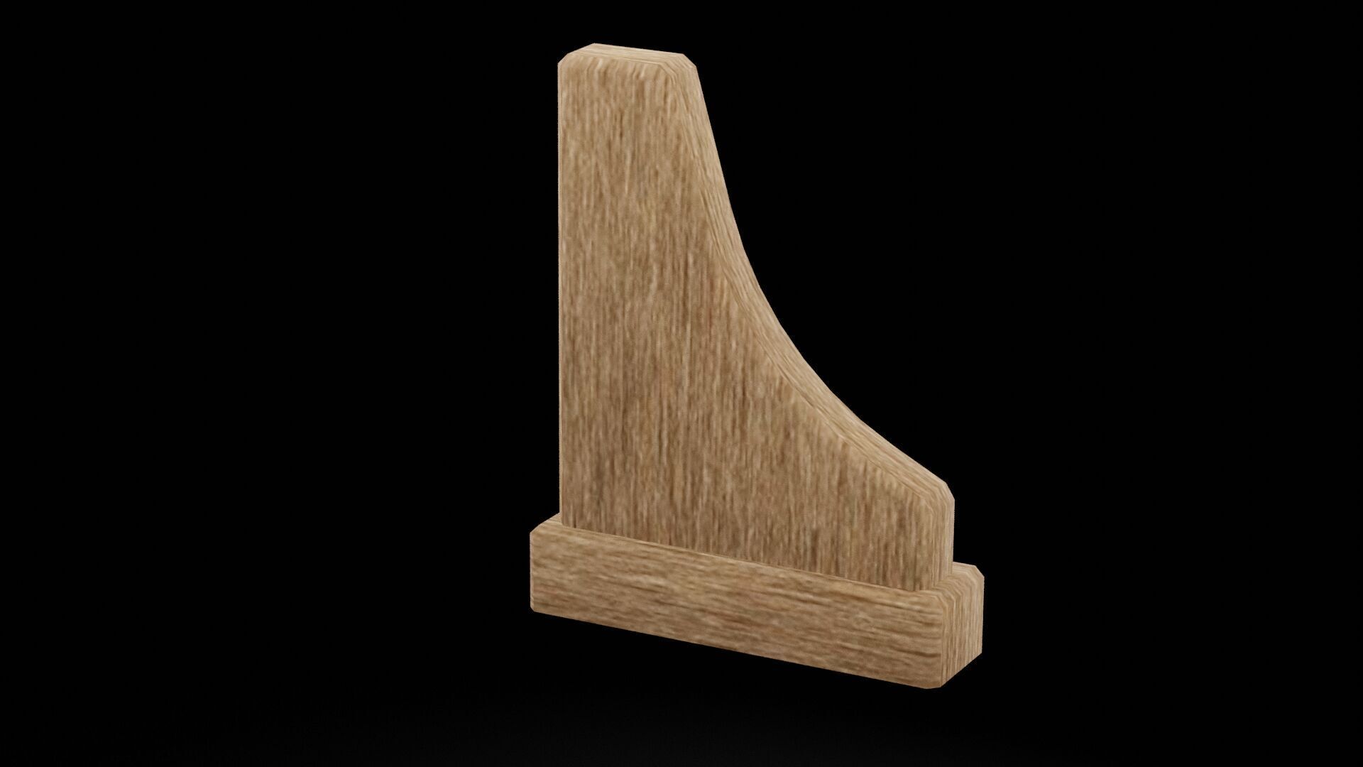 Wooden Bookend Low-poly 3D model_2