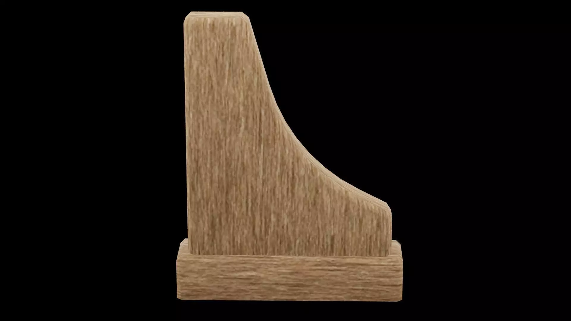 Wooden Bookend Low-poly 3D model_0