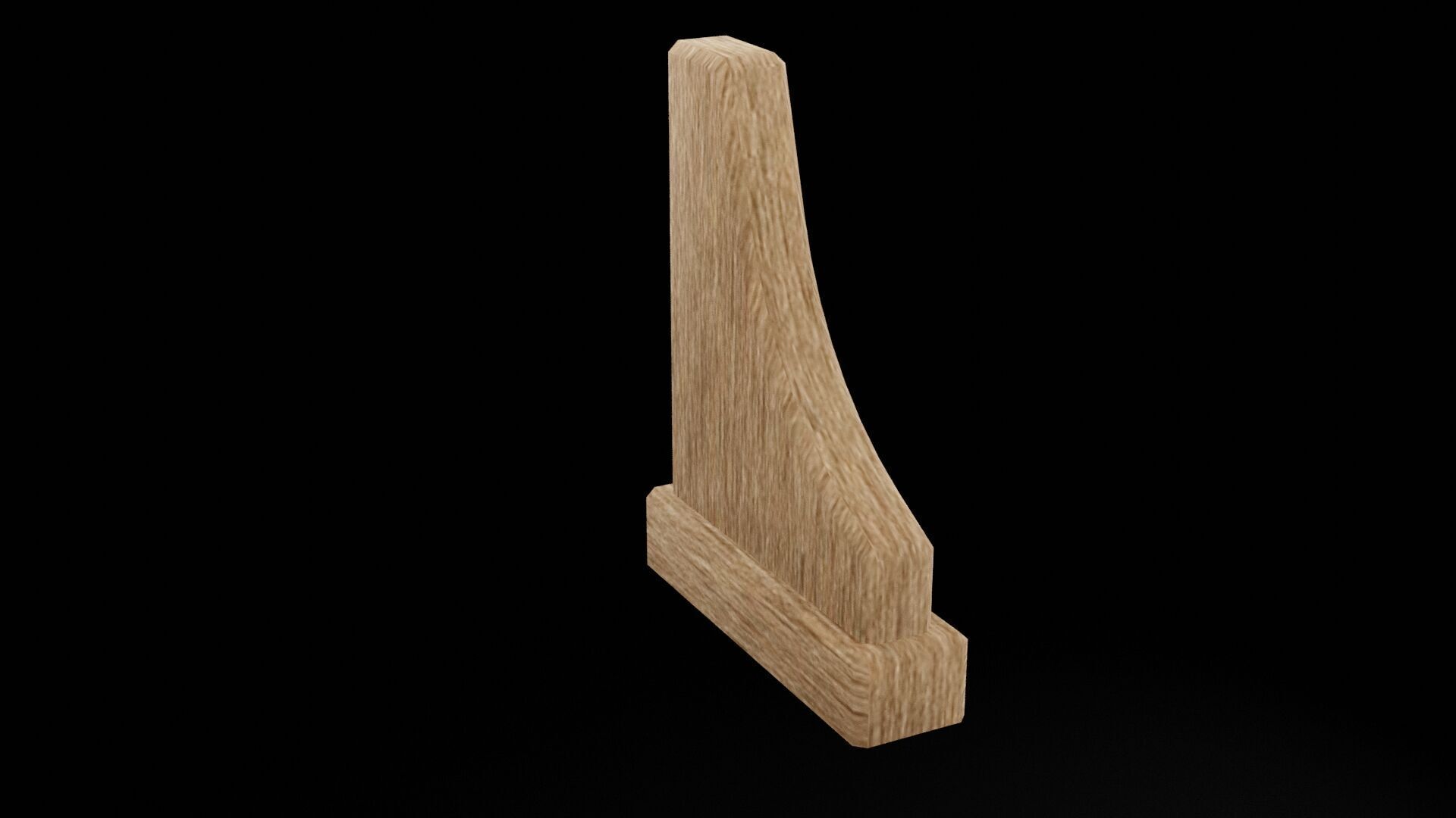 Wooden Bookend Low-poly 3D model_7