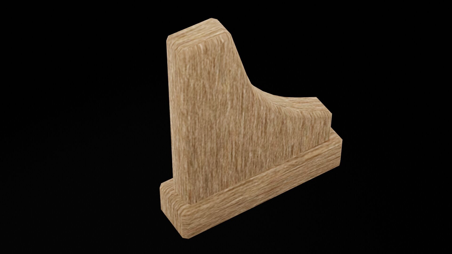 Wooden Bookend Low-poly 3D model_1