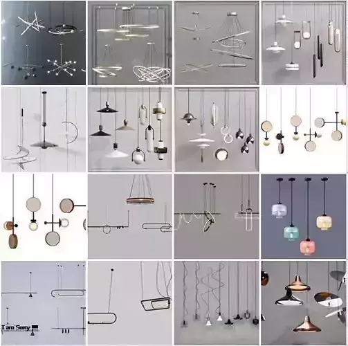 12 Ceiling Lights Collection - Sketchup