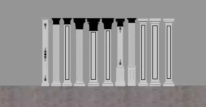 European Style Column 3D model 