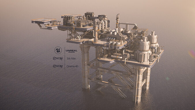 Sci-fi OilRig  3D model