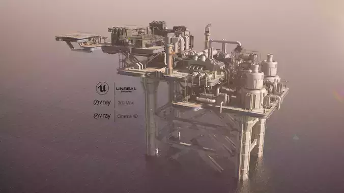 Sci-fi OilRig  3D model