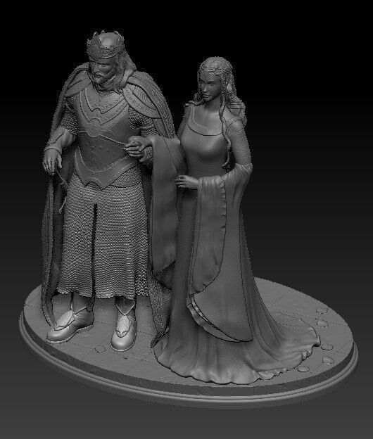 ARWEN ARAGORN CORONATION THE LORD OF THE RINGS THE RETURN KING 3D model_5