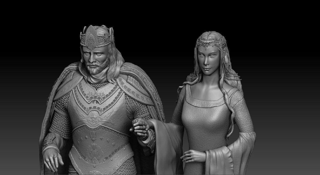 ARWEN ARAGORN CORONATION THE LORD OF THE RINGS THE RETURN KING 3D model_1