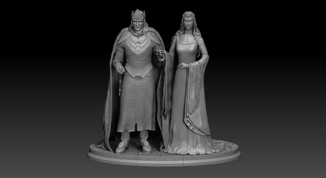 ARWEN ARAGORN CORONATION THE LORD OF THE RINGS THE RETURN KING 3D model_0