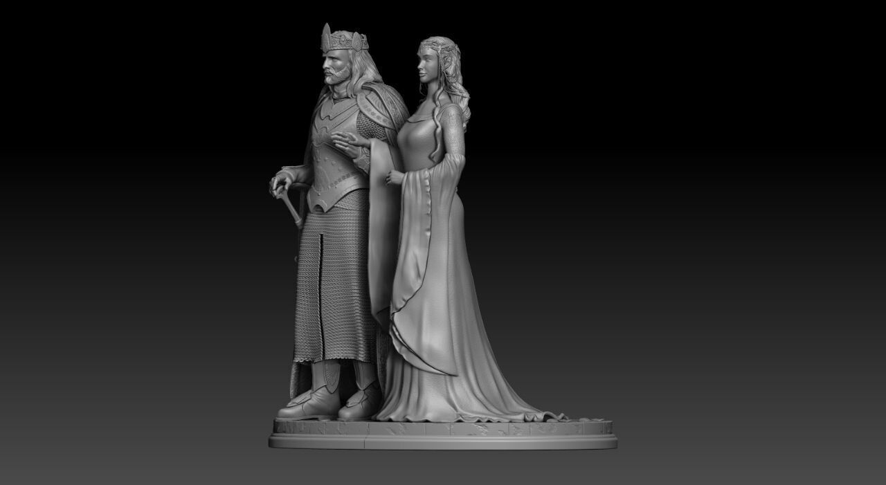 ARWEN ARAGORN CORONATION THE LORD OF THE RINGS THE RETURN KING 3D model_2