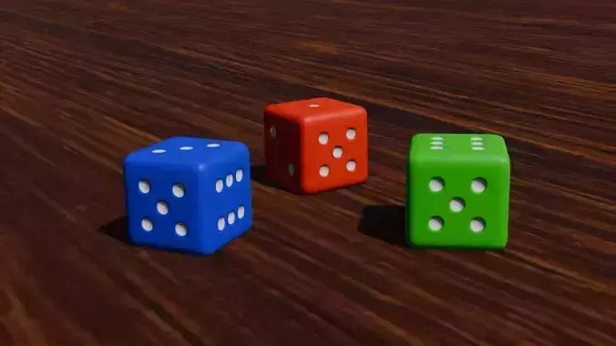 dices  Low-poly 3D model