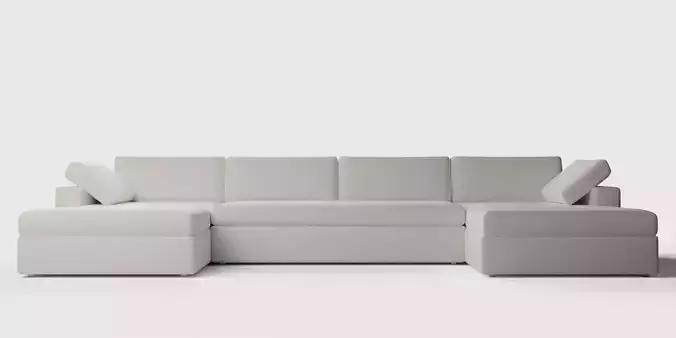 Dream Wide Arm Double Chaise Sectional