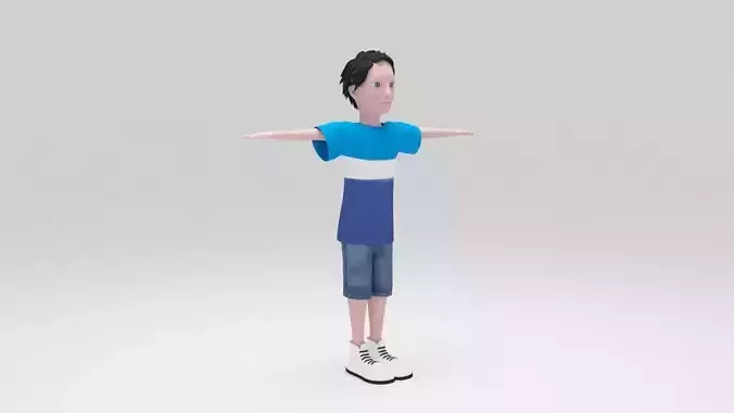 Character Kino child Rigged lowpolys 