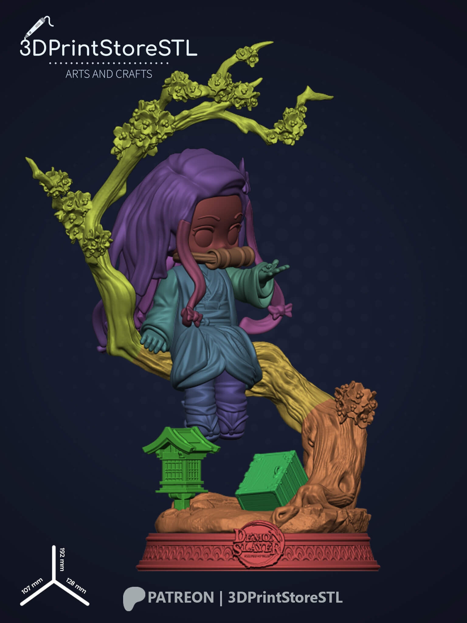 NeZuKo Chibi From Demon Slayer - Anime Fan - STL Files 3D print model_10