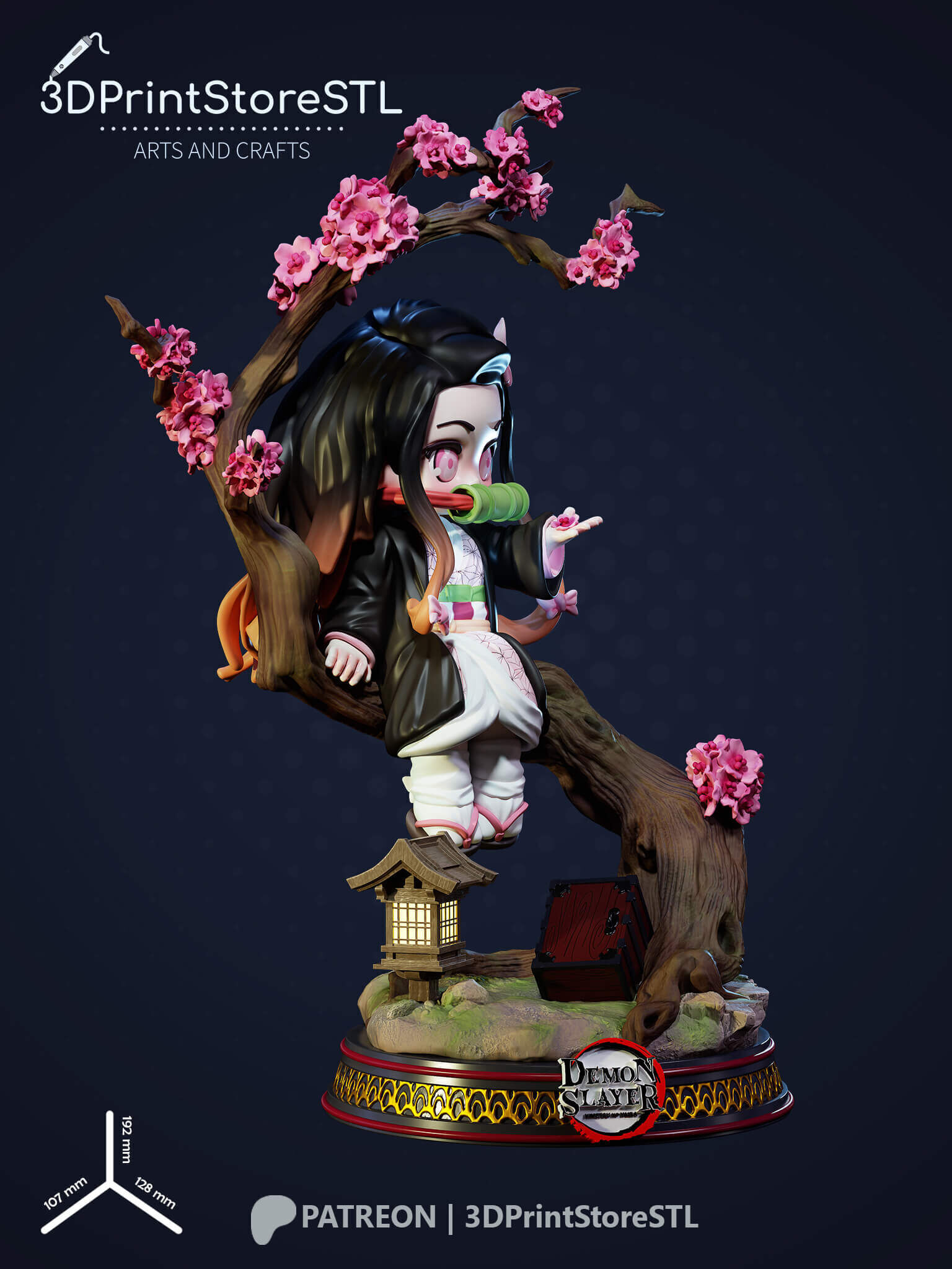 NeZuKo Chibi From Demon Slayer - Anime Fan - STL Files 3D print model_3