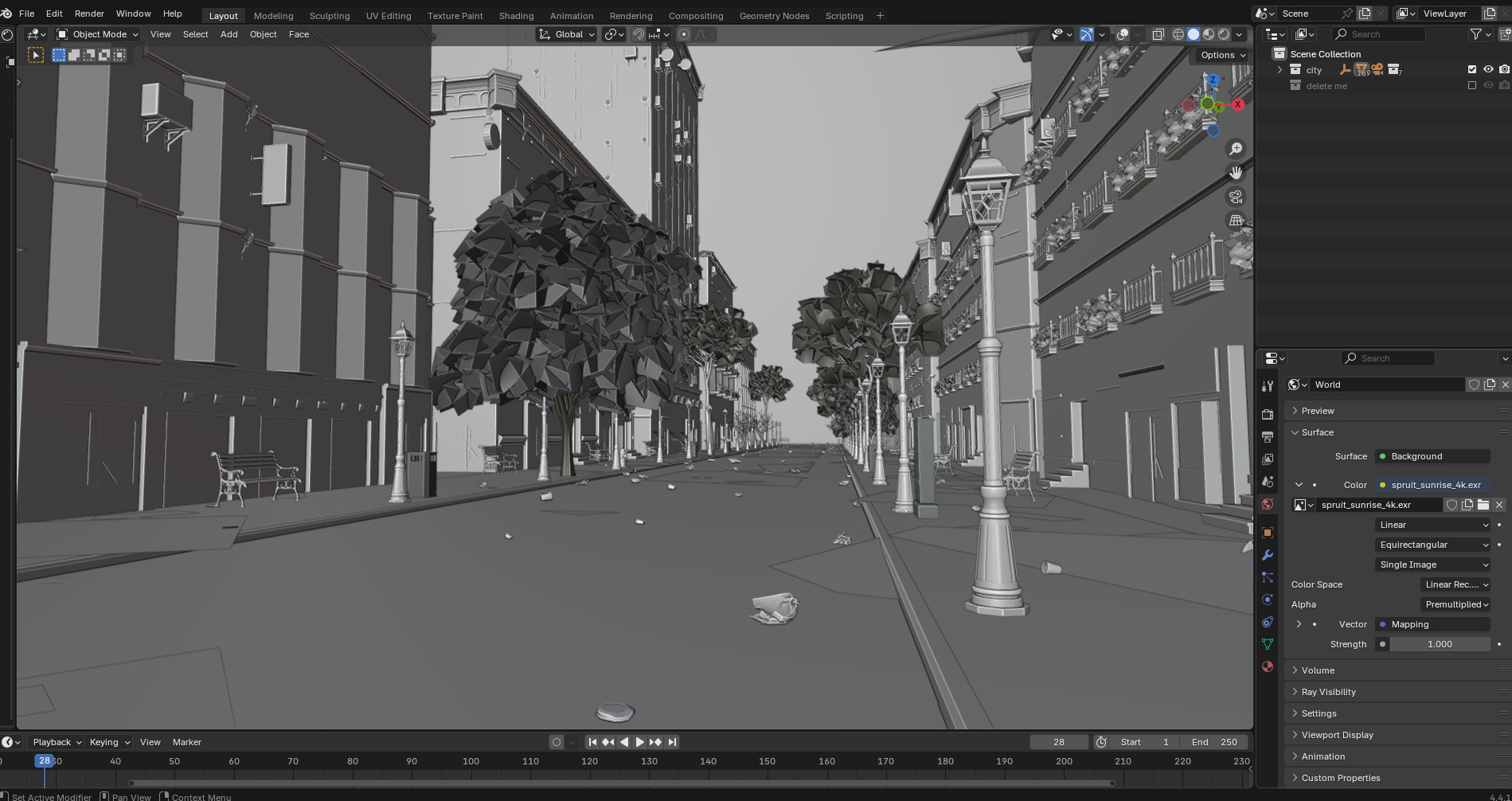 Paris Street Scene - Urban Wet Environment Scene 3D model_25