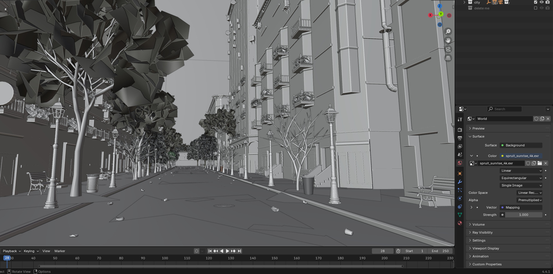 Paris Street Scene - Urban Wet Environment Scene 3D model_24